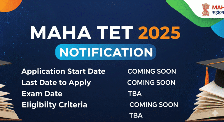 generate thubnail in 1280*720 for " MAHA TET 2025 Notification "